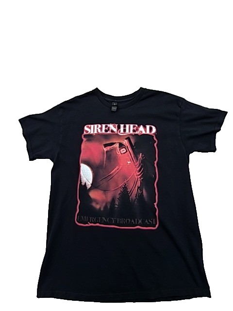 Gildan Unisex Siren Head Horror Black T-Shirt Size L Heavy Cotton