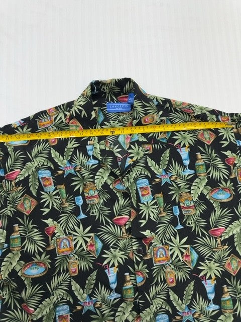 Concepts Men's Black Multi Floral Hawaiian Shirt XL Regular