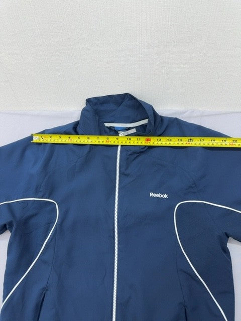 Reebok Men's Navy Track Jacket M Nylon Mesh Lining Zip Pockets