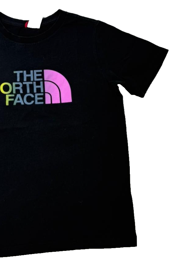 North Face Youth Boys/Girls Black Graphic T-Shirt Multicolor Logo M
