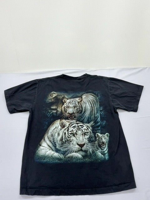 Metal Roller Men's Black Tiger Graphic T-Shirt Size L Vintage