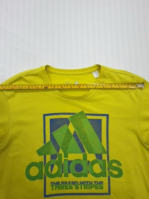 Adidas Men's Yellow Graphic Print Crew Neck T-Shirt Size M