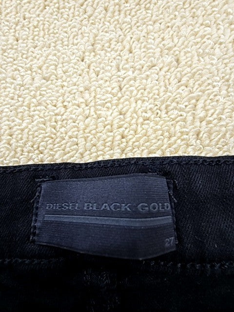 Diesel Black Gold TYPE-16C Black Super Skinny Cropped Jeans Unisex