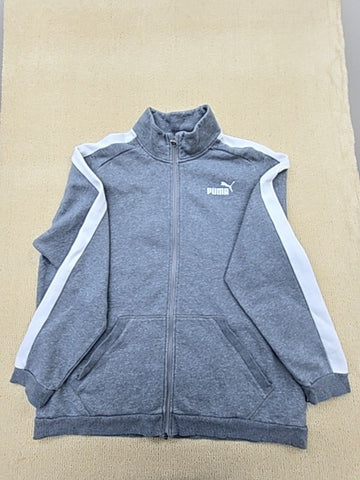 Puma T7 Track Jacket XL Gray Full Zip Fleece Men's Relaxed