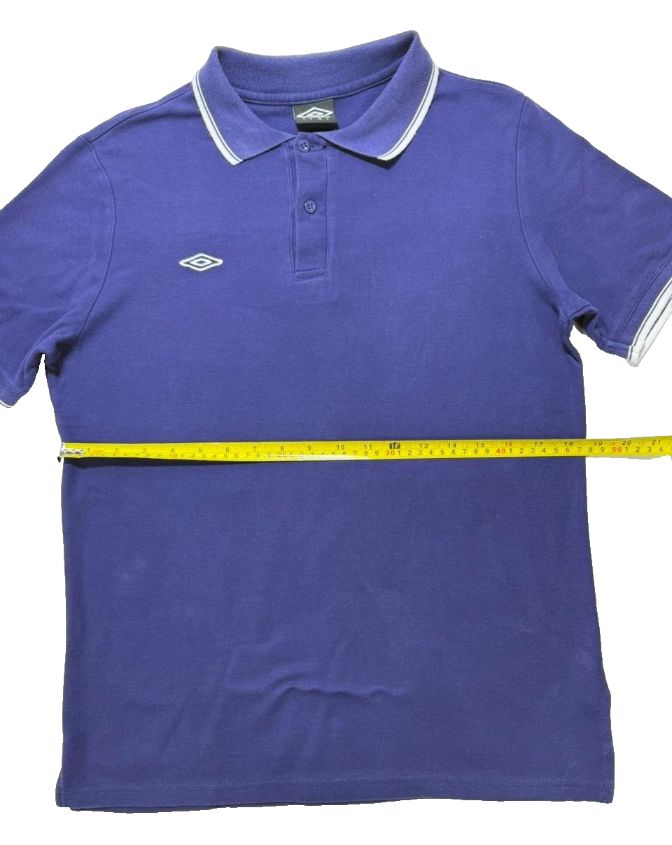 Umbro Men's Blue Short Sleeve Polo Shirt - Size L