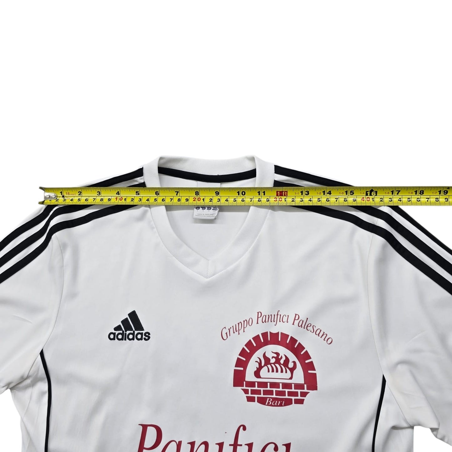 Adidas Women's White Three Stripe V-Neck T-Shirt Size S Vintage