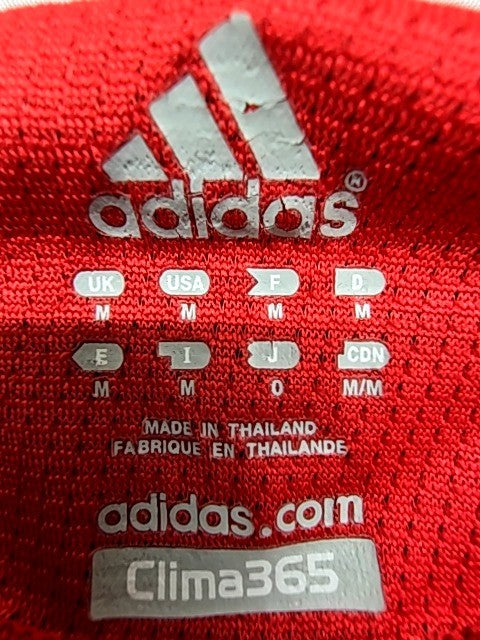 Adidas Red Striped Home Shirt M Short Sleeve Clima365 Crewneck