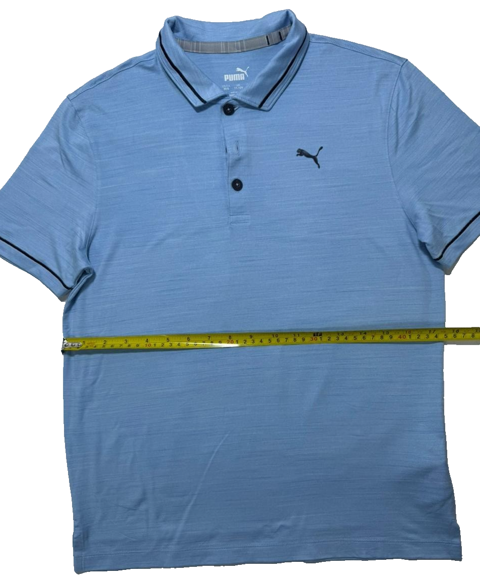 Puma Golf Men's Standard Cloudspun Monarch Polo, Placid Blue - Size M