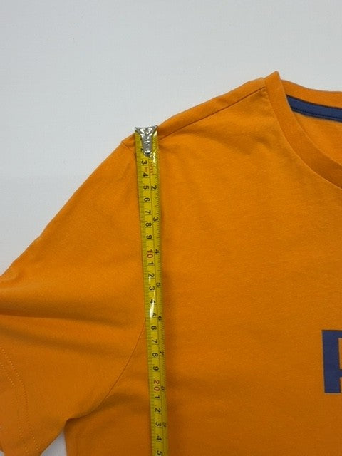 Puma Men Orange Logo Crew Neck T-Shirt Size XXL Regular Fit Cotton Jersey