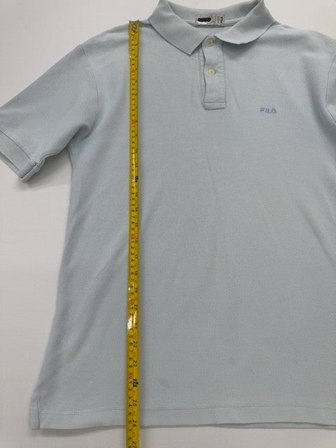 FILA Boys Light Blue Polo Shirt Pique Cotton Size 6 Regular Condition