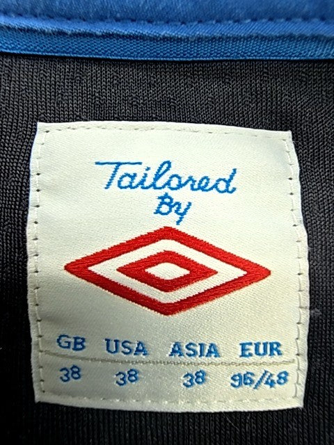 Umbro Men's Navy Football Polo Shirt England Badge Short Sleeve