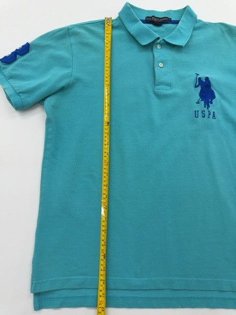 U.S. Polo Assn. Boys Turquoise Polo Shirt Size L Regular Condition