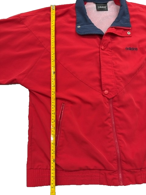Adidas Men's Red Windbreaker Activewear Jacket Size M Nylon Zipper