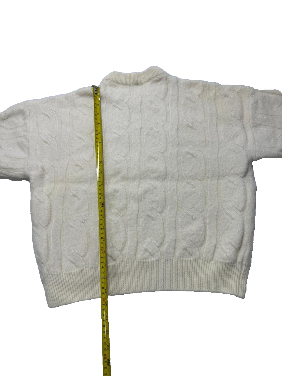 Ferrari Cable Knit Sweater Cream Wool Embroidered Logo Unisex | M
