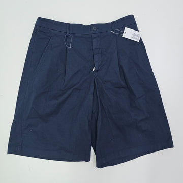 Giorgio Armani One Pleated Shorts Navy Blue Size 50 Bnwt