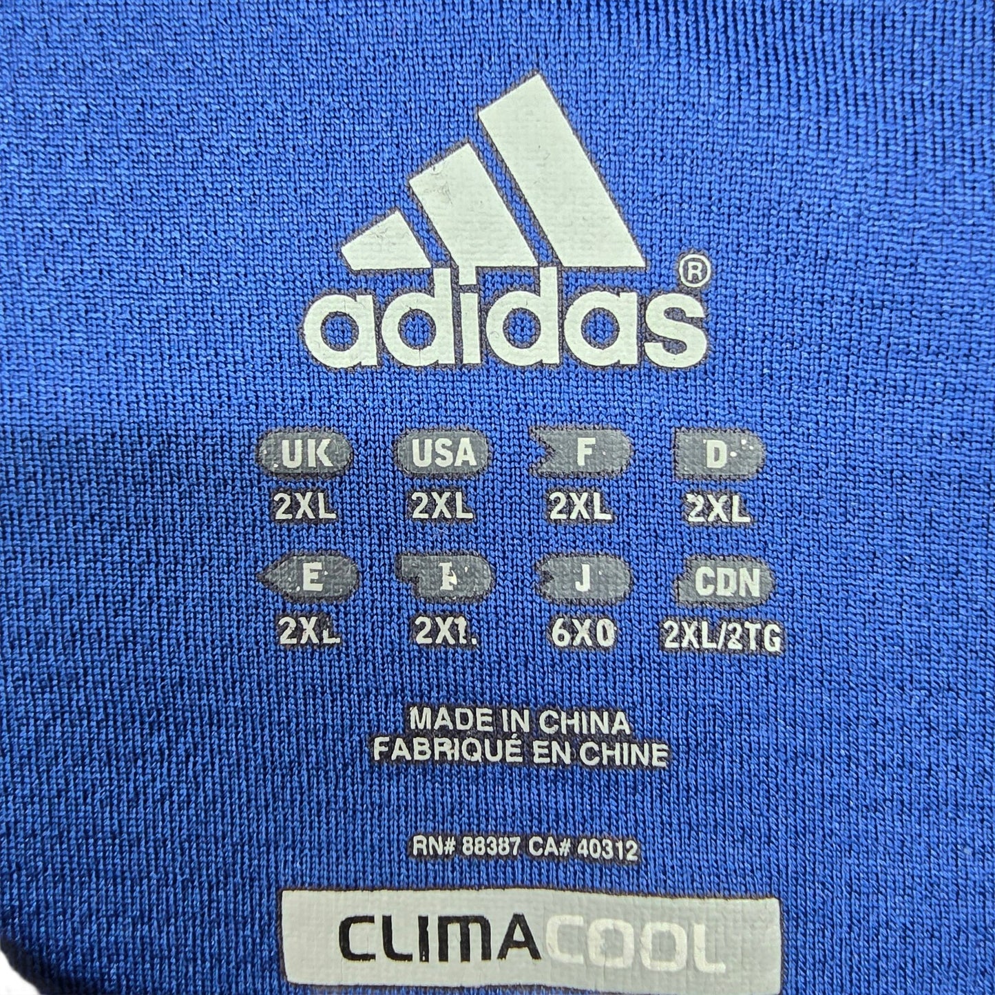 Adidas Men's Blue Climacool Jersey 2XL Athletic Mesh