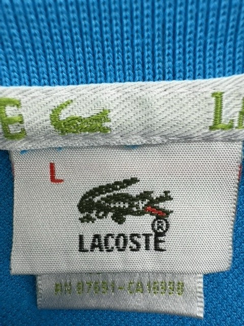 Lacoste Blue Cotton Polo Shirt L Short Sleeve France NWT