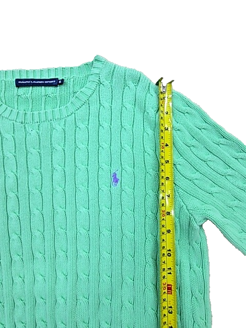 Ralph Lauren Sport Unisex Green Cable Knit Crewneck Sweater XL