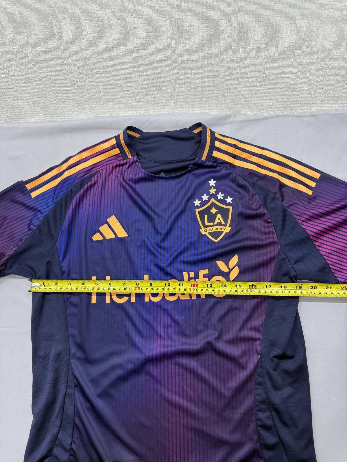 Adidas LA Galaxy Jersey L Navy Purple Short Sleeve Slim Fit