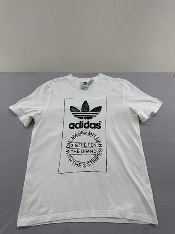 Adidas Originals 3 Stripes White Cotton T-Shirt Men's M Regular