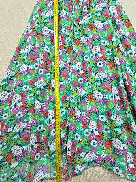 Koton Green Floral Sleeveless Maxi Dress M V-Neck