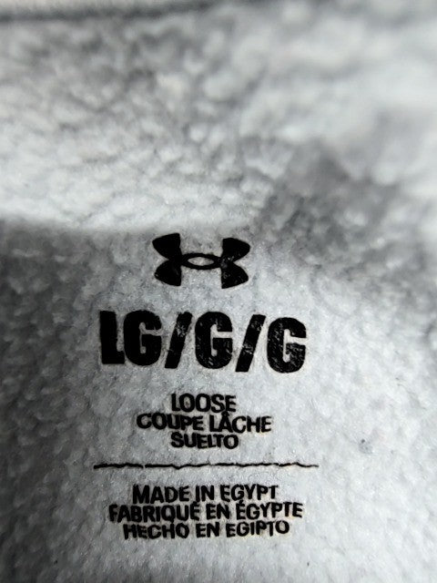 Under Armour Men's L White Fleece Pullover Hoodie Lg