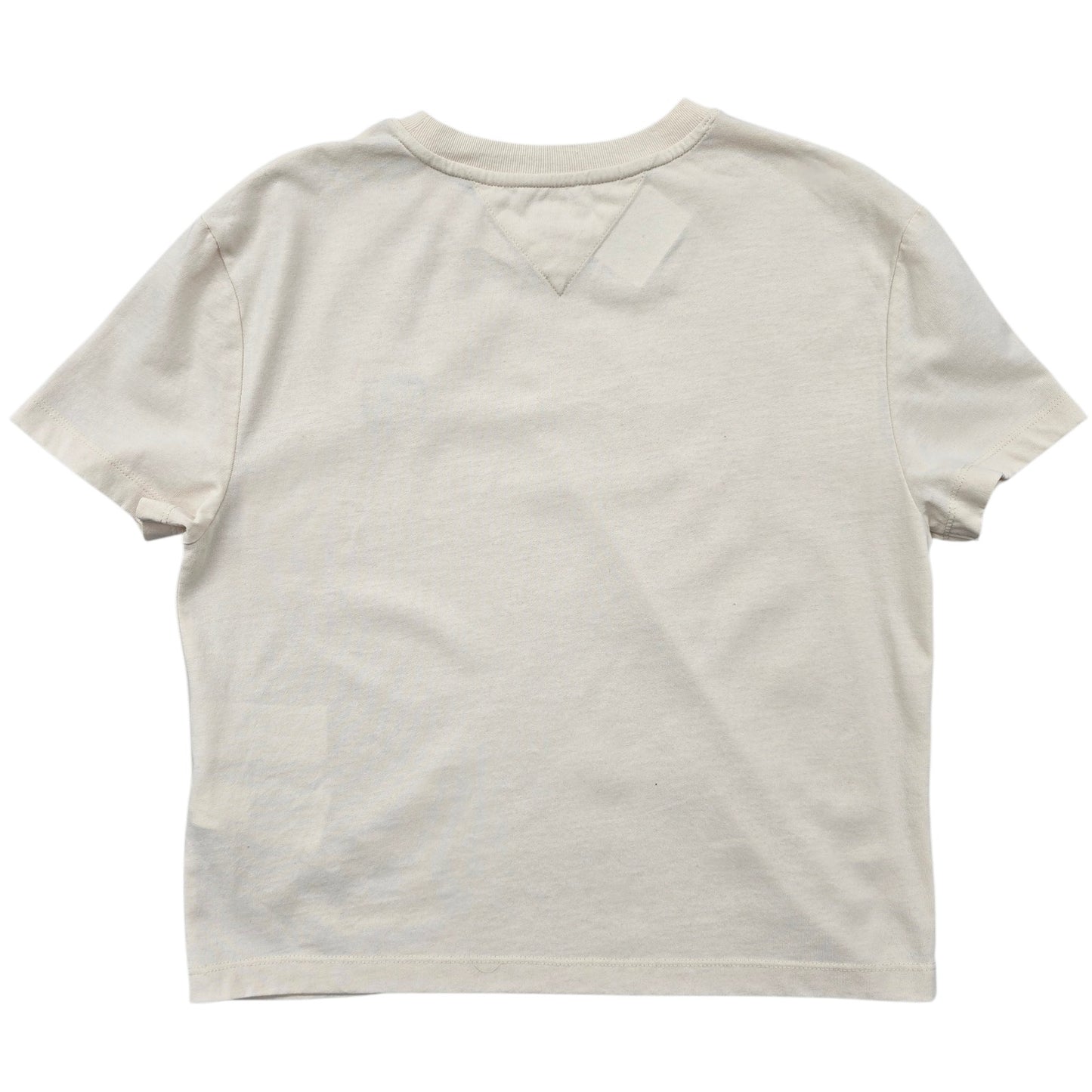 Tommy Jeans Cream XS Crew Neck T-Shirt Embroidered Logo