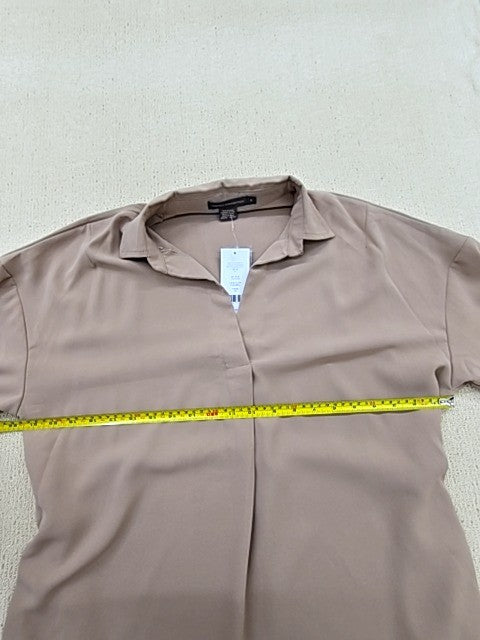 French Connection 71TVR Camel Midi Dress UK 8 Cotton Belted