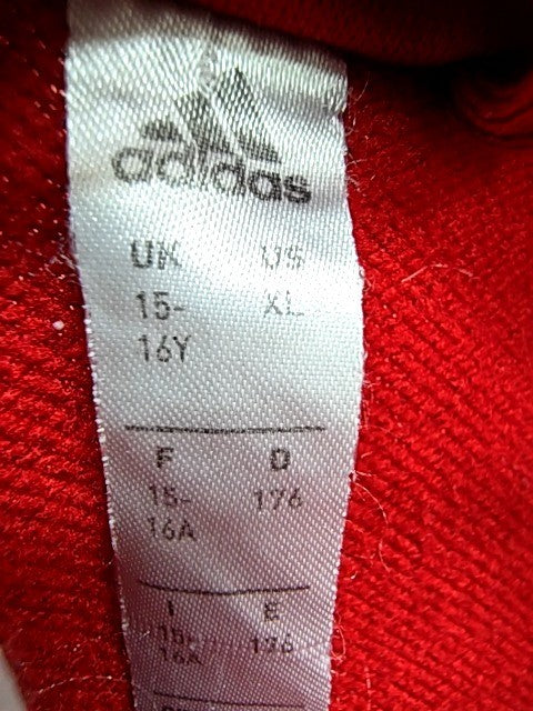 Adidas Men's Red Track Jacket Full Zip Soccer Size L