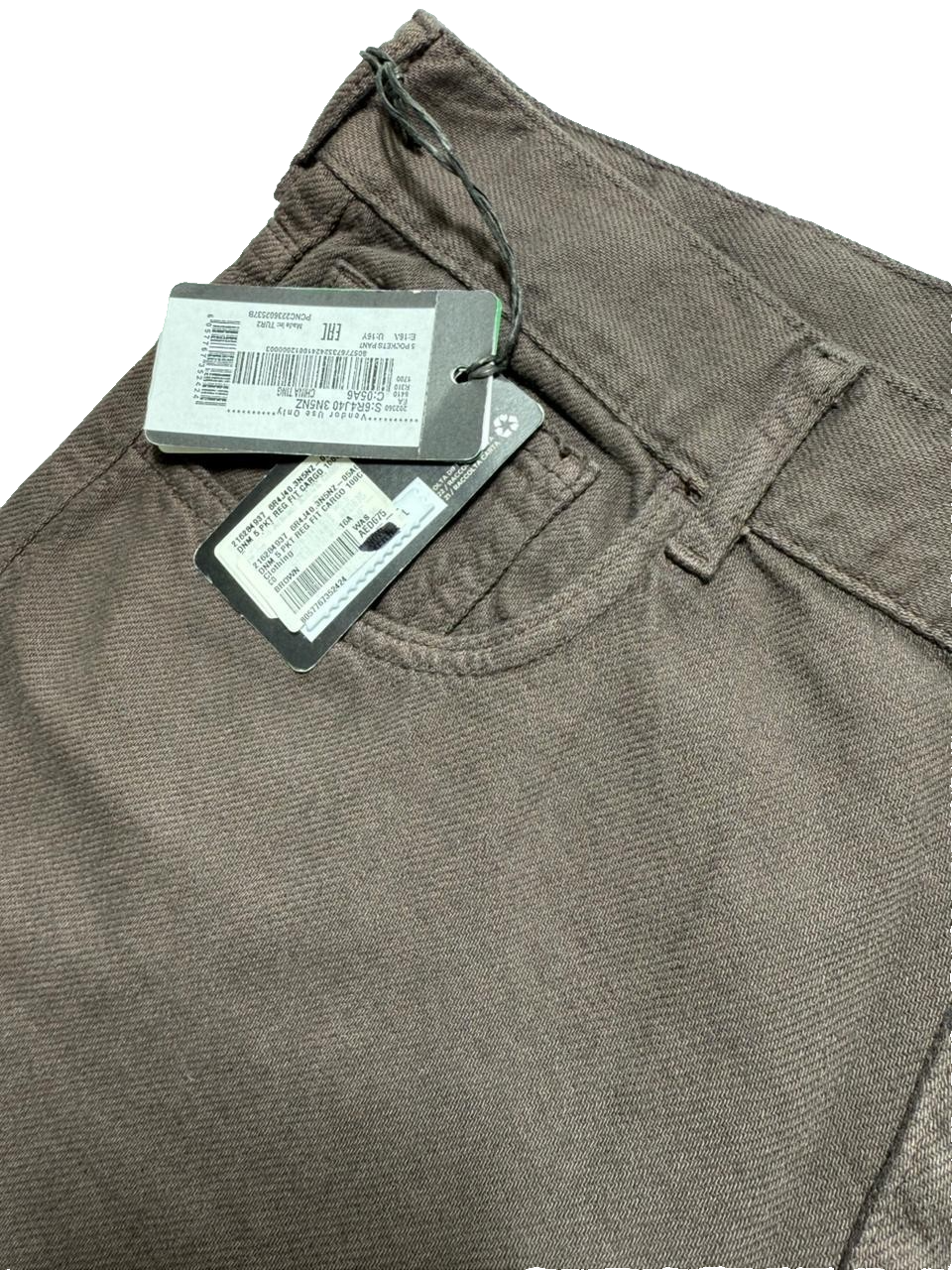 BNWT Emporio Armani Brown Cargo Straight Leg Jeans Men's Size 16A