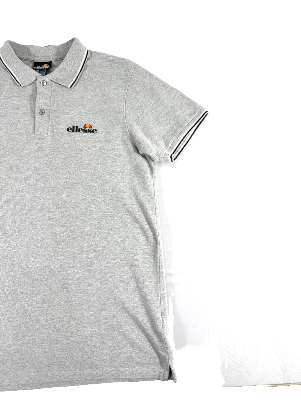 Ellesse Classic Men's Polo Shirt Gray Size M Short Sleeve