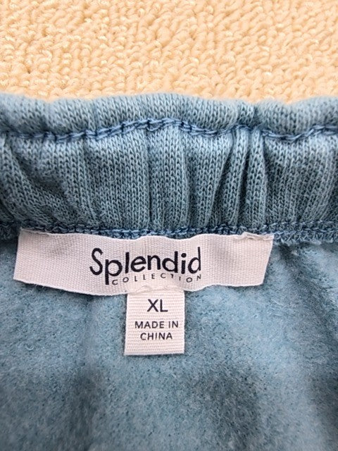 Splendid Blue Tie-Dye Midi Skirt XL Side Slits Drawstring