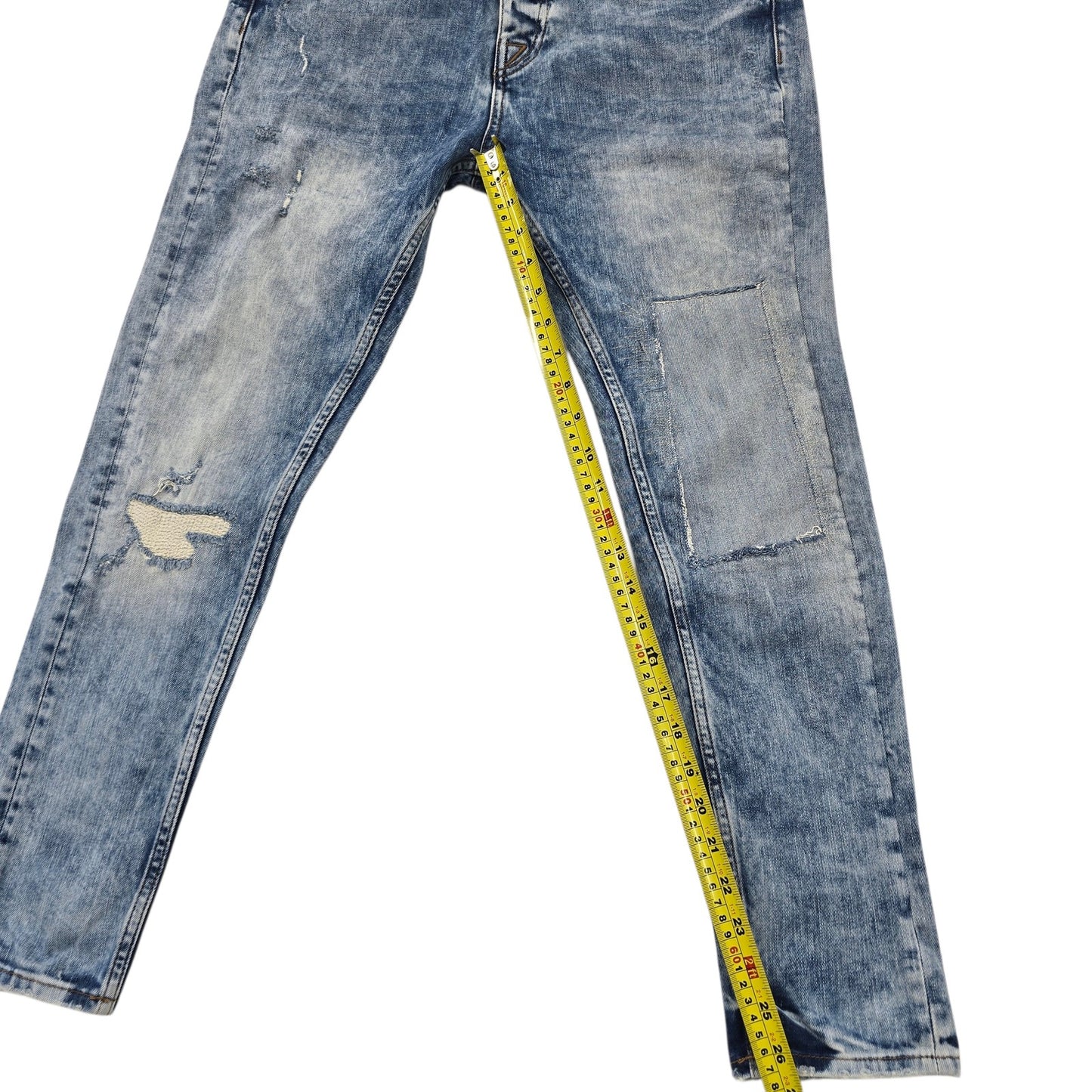 Zara Man Men's Light Blue Distressed Denim Jeans 31x31