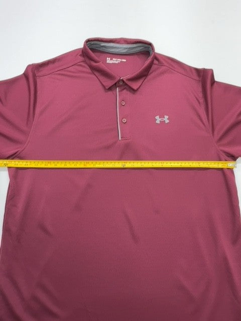 Under Armour Men's Burgundy Long Sleeve Polo Big & Tall XXL Loose