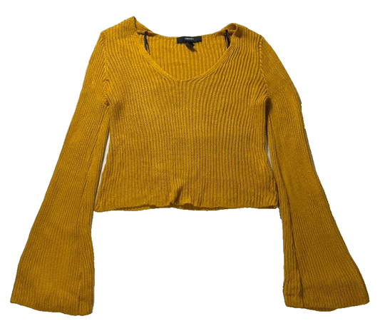 Forever 21 Women's Yellow Sweater – Size S, V-Neck – Ref 9B8A6