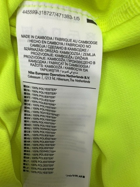 Nike Men's Lime Green Dri-FIT Running T-Shirt S