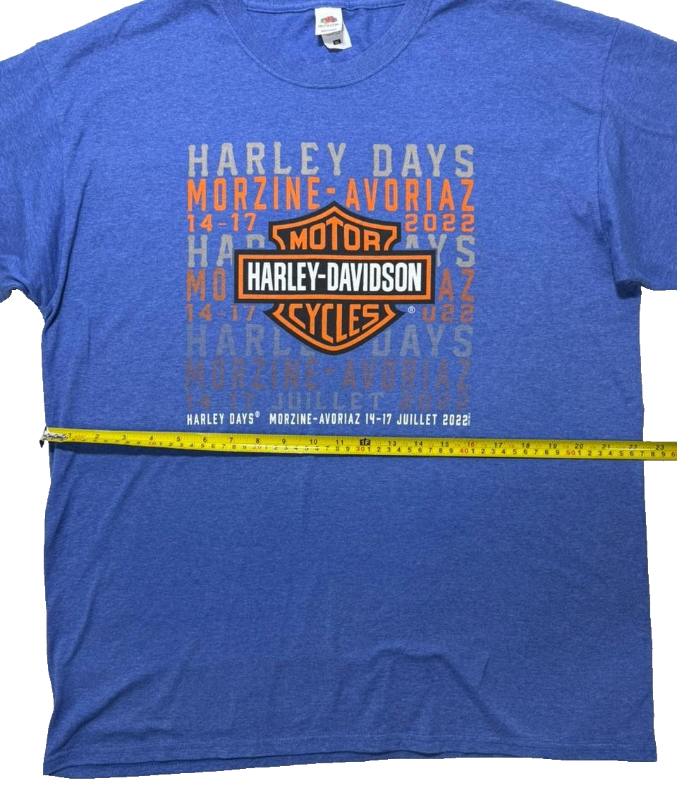 Harley-Davidson Morzine-Avoriaz "Harley Days" Event T-Shirt Blue Fruit Of Loom