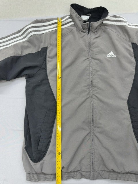 Adidas Men's Grey Track Jacket XL Full Zip Polyester