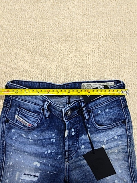 Diesel Babhila Slim Skinny Blue Distressed Women's Jeans Sz 10