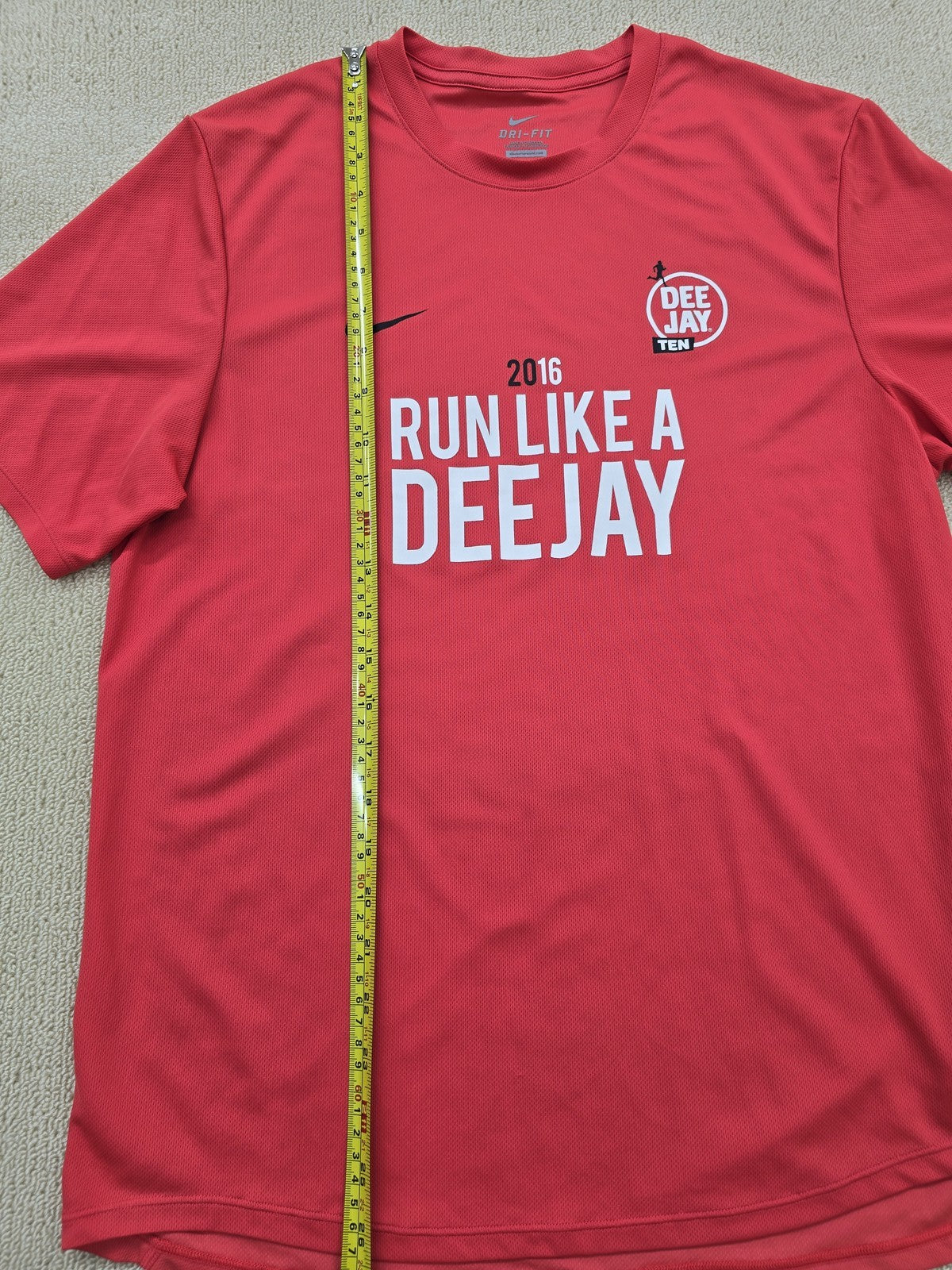 Nike Red Dri-FIT Running T-Shirt Men's M Short Sleeve Crewneck