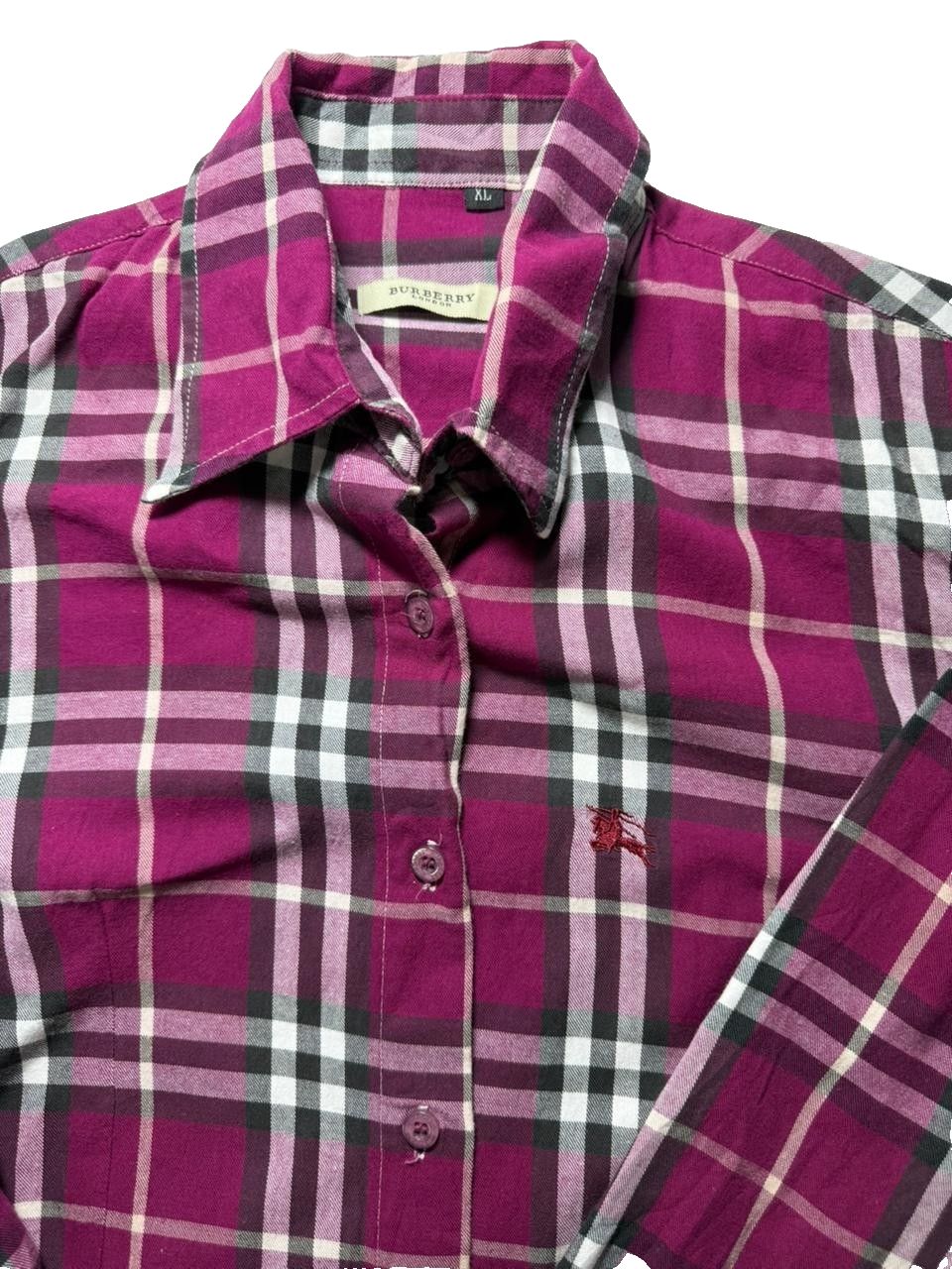 Burberry Brit Shirt Men's Check Plaid Long Sleeve Tartan Casual | XL