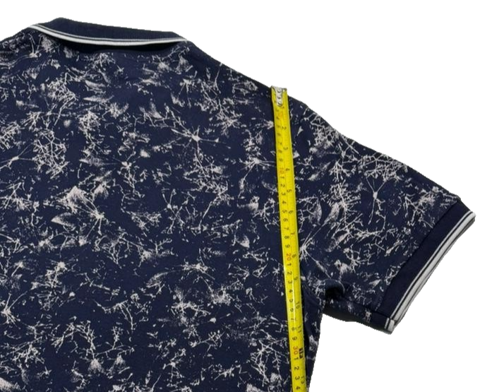 Men's Hugo Boss Navy Blue And White Splatter Print Polo Shirt XL