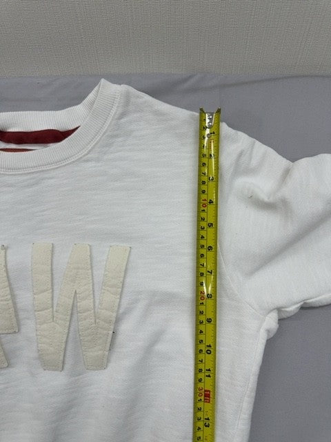 G-Star Raw White Slim Fit Crewneck Sweatshirt S Long Sleeve RAW Logo