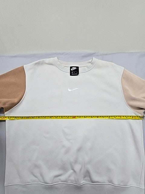 Nike Unisex White Beige Colorblock Crewneck Sweatshirt M