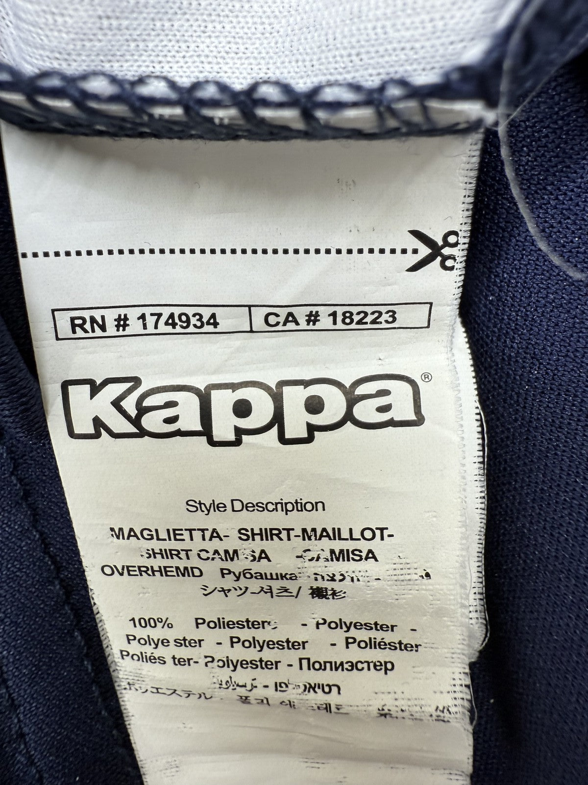 Kappa Men's Navy Blue Jersey T-Shirt Medium Short Sleeve Crew Neck