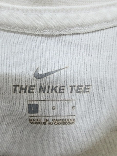 Nike Just Do It White Cotton Crewneck T-Shirt Men's Size L