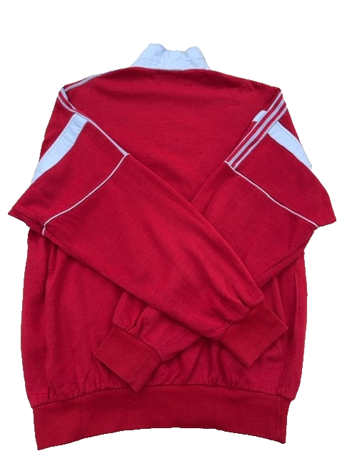 Adidas Red Vintage Track Jacket Men's L Full Zip France Cotton Poly