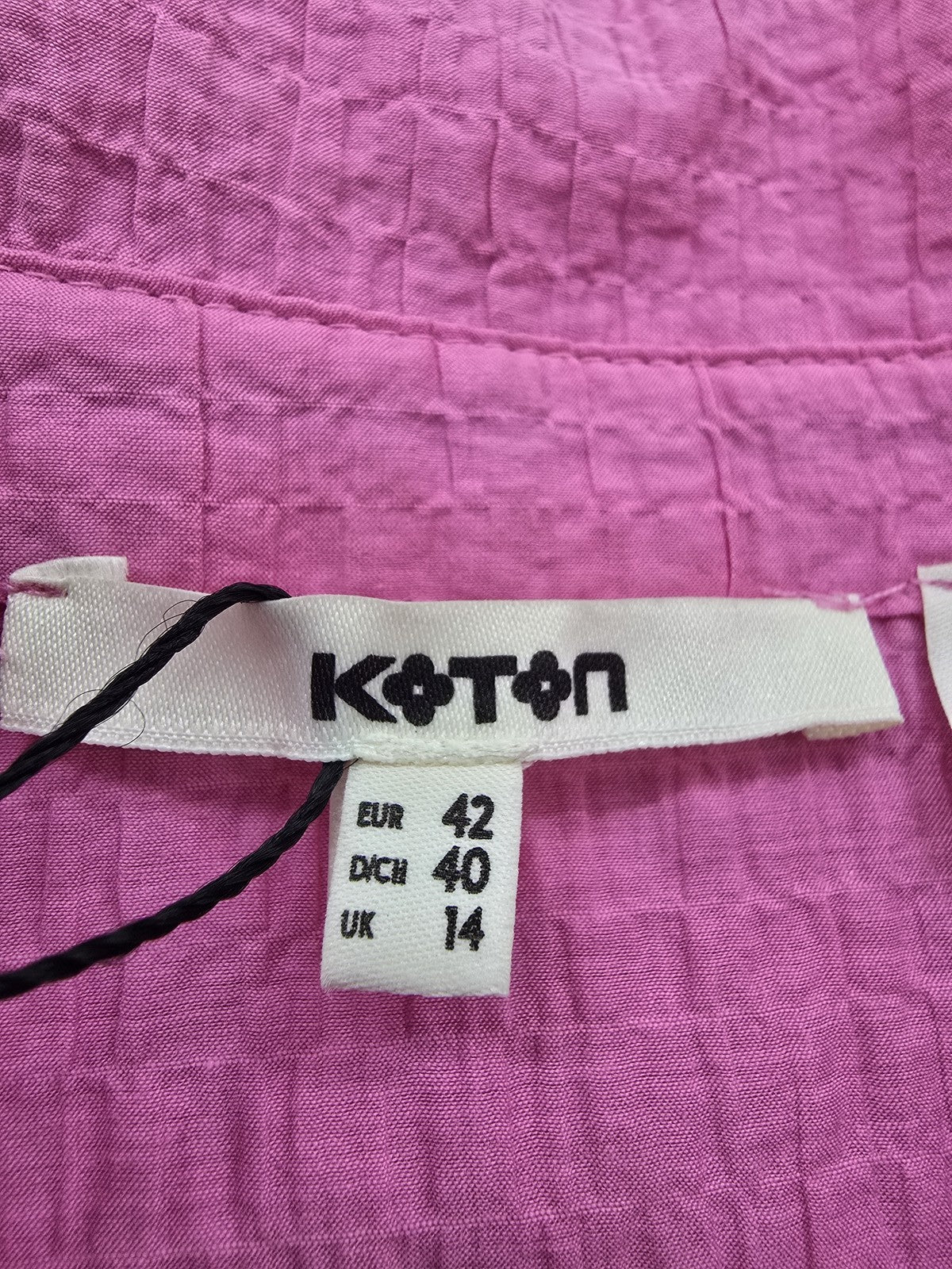 Koton Women's Hot Pink Oversized Long Sleeve Collared Top Cotton