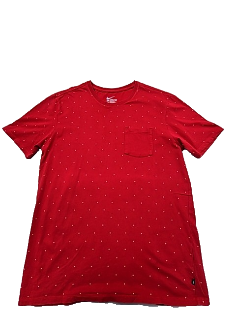 Nike Men's Red Polka Dot The Nike Tee T-Shirt L Athletic Fit Pocket