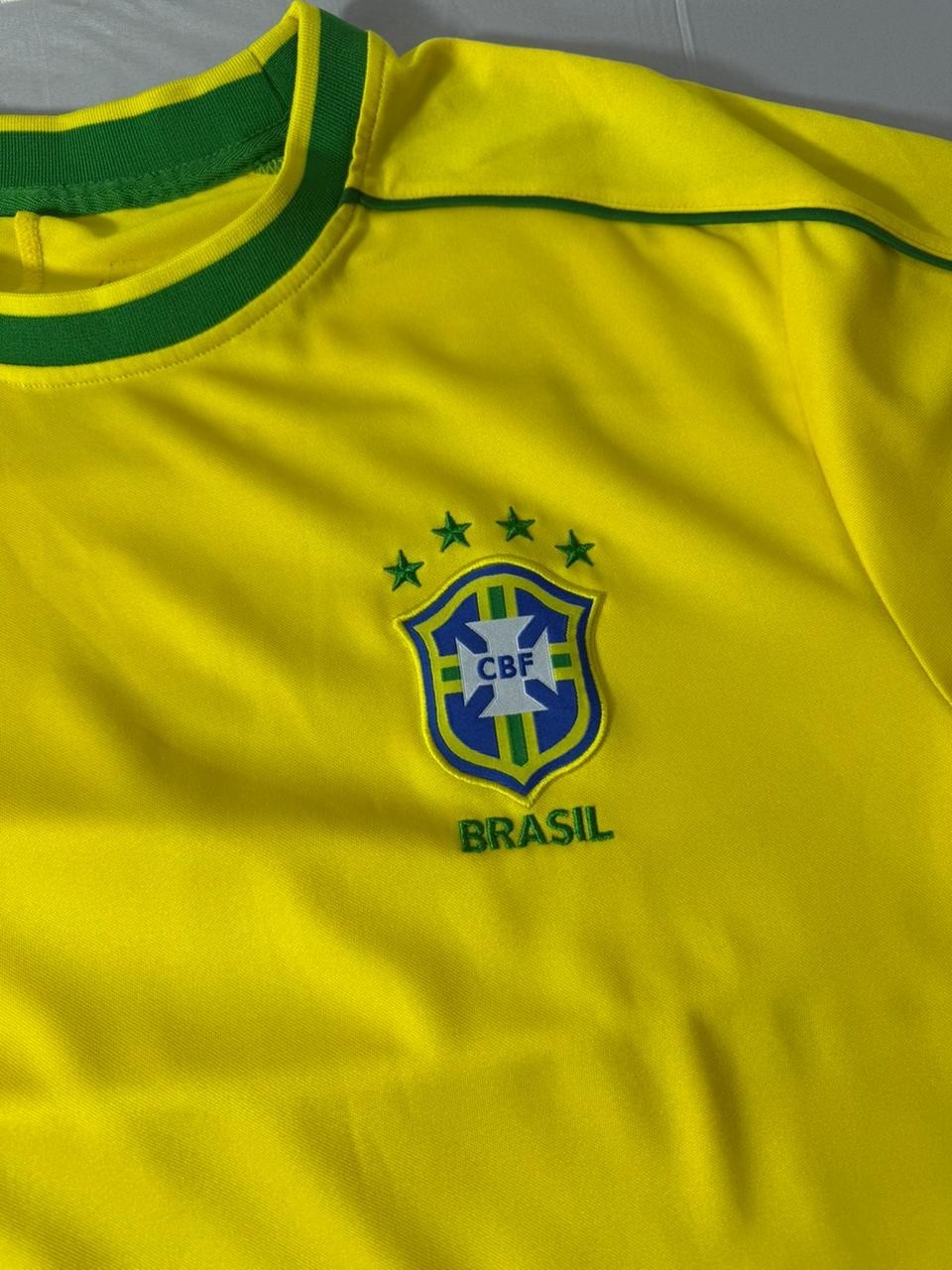 Nike Brazil CBF Yellow Soccer Football Jersey Men's Short Sleeve